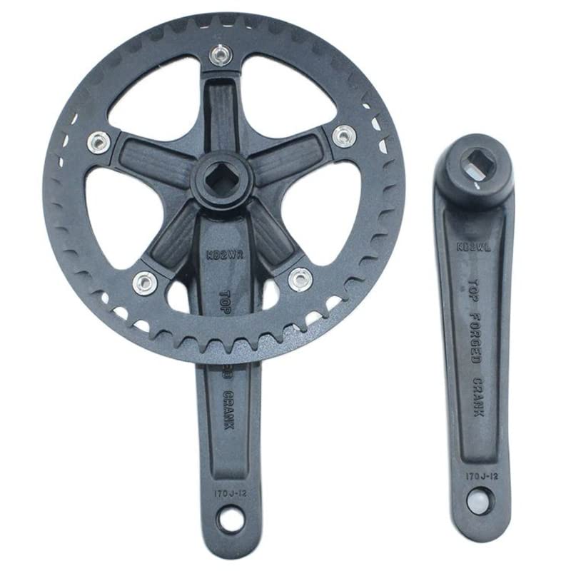 SHUNMIN Guarnitura MTB Gear Gear Bike Pieghevole Bike GrulenkSet 170mm velocità Singola 42T Foro di Diamanti in Alluminio in Alluminio a ingranaggio in Bicicletta Anello CRANKSET Guarnitura