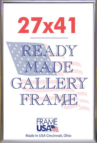 Frame USA 27x41 Deluxe Polystyrene Plastic Poster Frames (Silver) Made in America