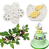 Bozoa Cake Decorating Fondant Icing Silicone Mold - Flowers buds and Pro Ferns Leaf Filler Flowers Molds