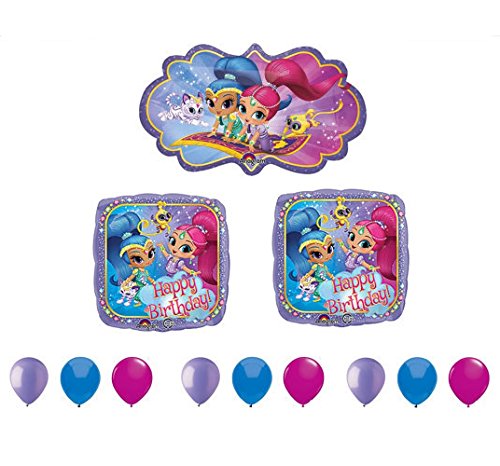 Shimmer And Shine 12 Piece Happy Birthday Party Balloons Decoration Supplies by Anagram