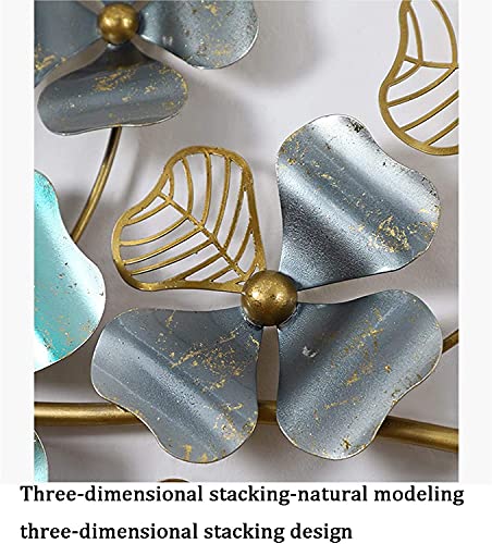 Xzgden Wall Decorations, Metal Flower Wall Decor,Three-Dimensional Iron Wall Sculpture, Creative Metal Wall Hangings For Balcony Patio Porch Bedroom Living Room Garden Office 42.9X23.2 Inch #TOP4
