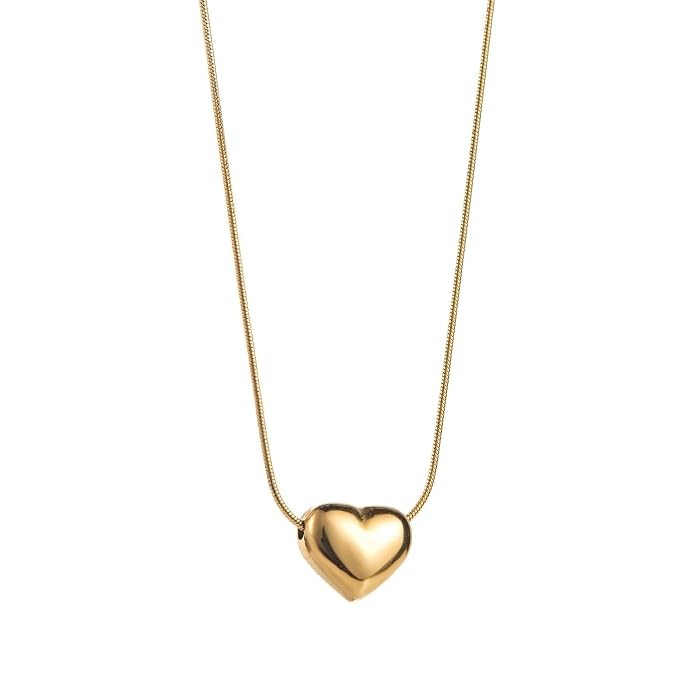 MEENAZ pendant necklace chain for women girls Love anti tarnish stainless steel gold stylish Neck Chain | Heart Locket | Modern Design | Birthday Gift Valentine| Aesthetic Jewellery for women | Accessories