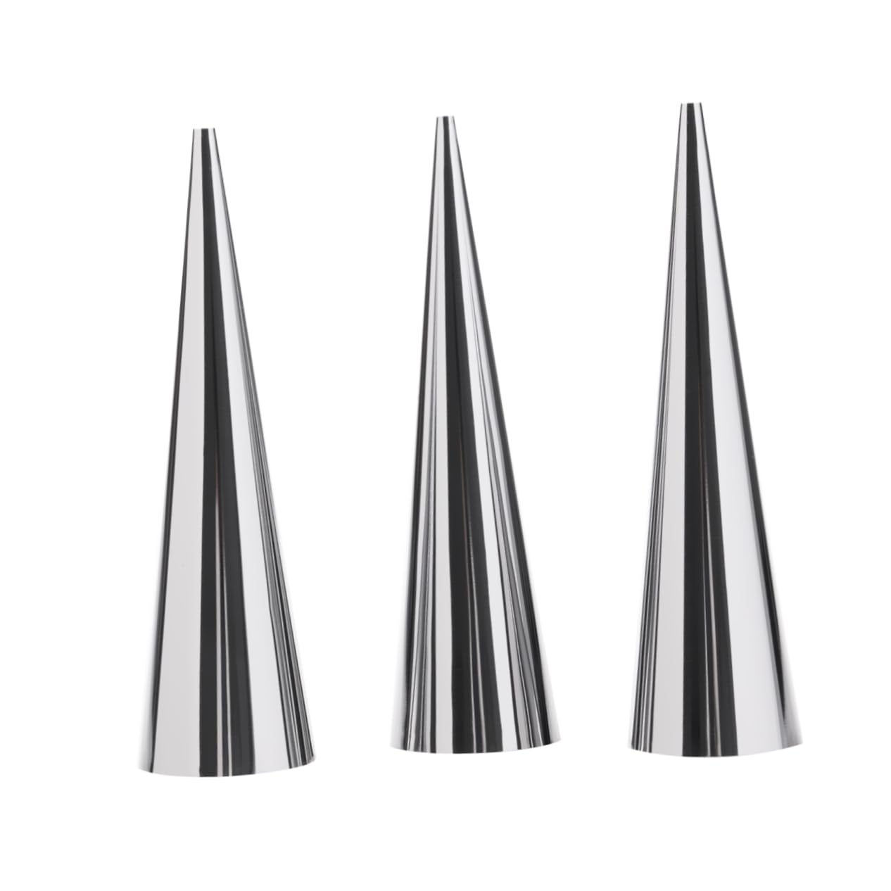 KICHOUSE Horn Cake Baking Mold Large Size 3pcs Stainless Steel Croissants Molds Perfect for Diy Pastry