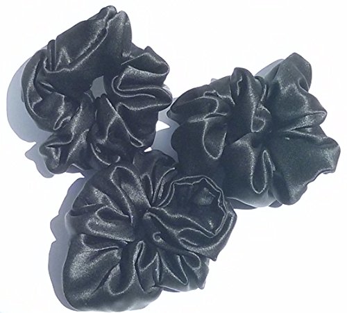 Black Silk Hair Scrunchy Made In The USA