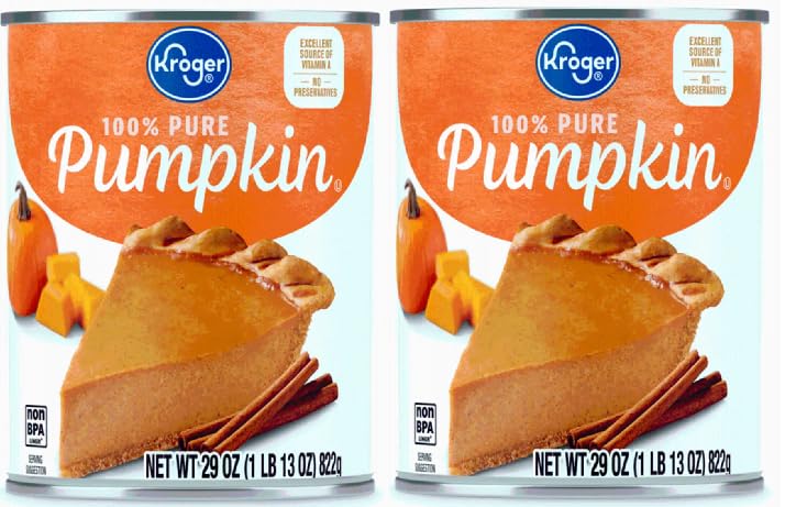 (Pack of 2 Cans) 100% Pure Pumpkin US Grown and Processed 29 oz.