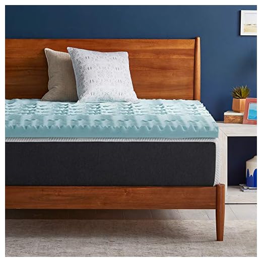 Lucid 3 Inch Gel Memory Foam Plush - Cooling Targeted Convoluted Comfort Zones Mattress Topper, Twin