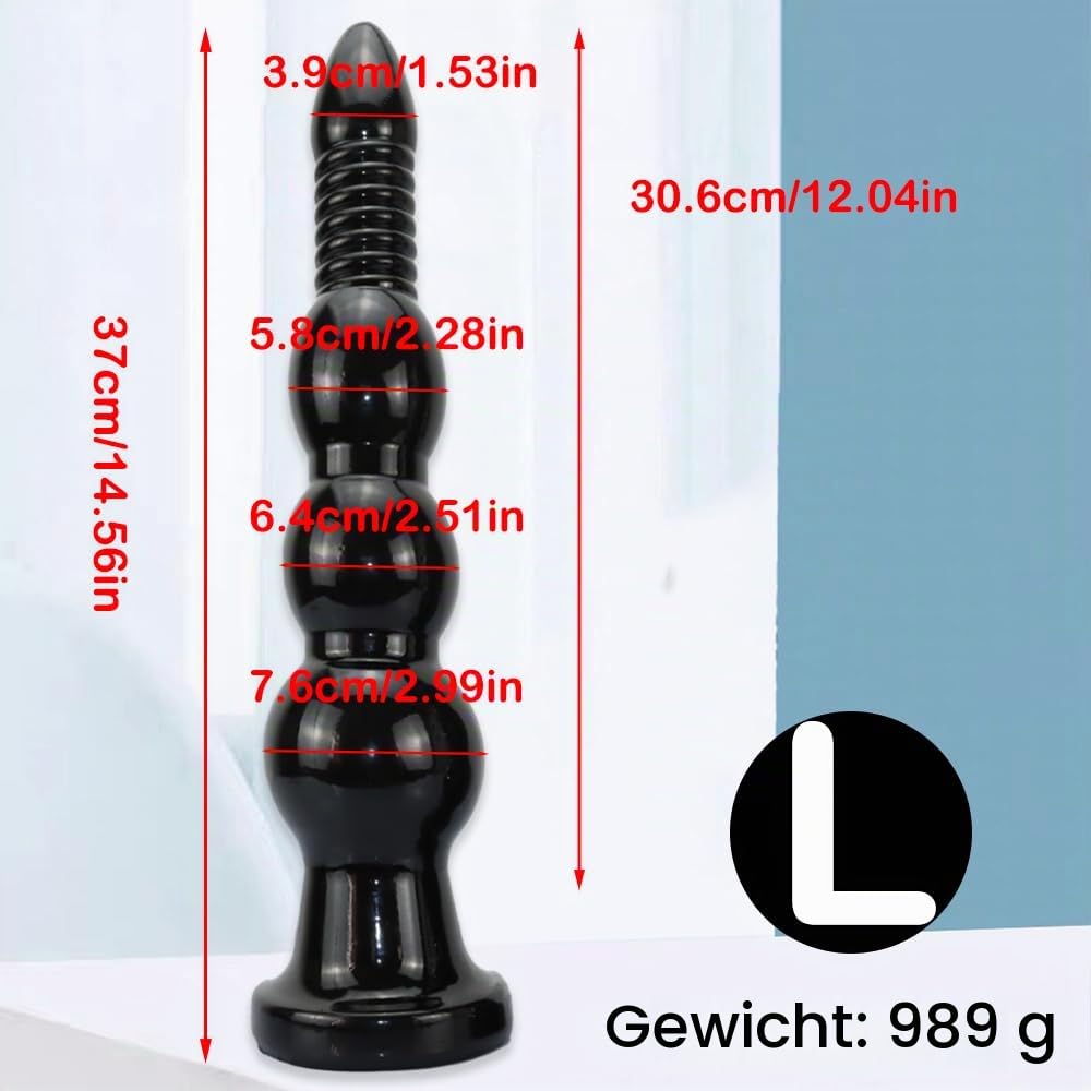 Jixaxe Riesen Analplug Analkugeln Mit Intervallperlen und Spiralperlen Analdildo mit Saugnapf Dildo Butt Plug Anal Prostata Massage Masturbator Fisting Erotik Sex Spielzeug für Frauen Männer Paare (L)