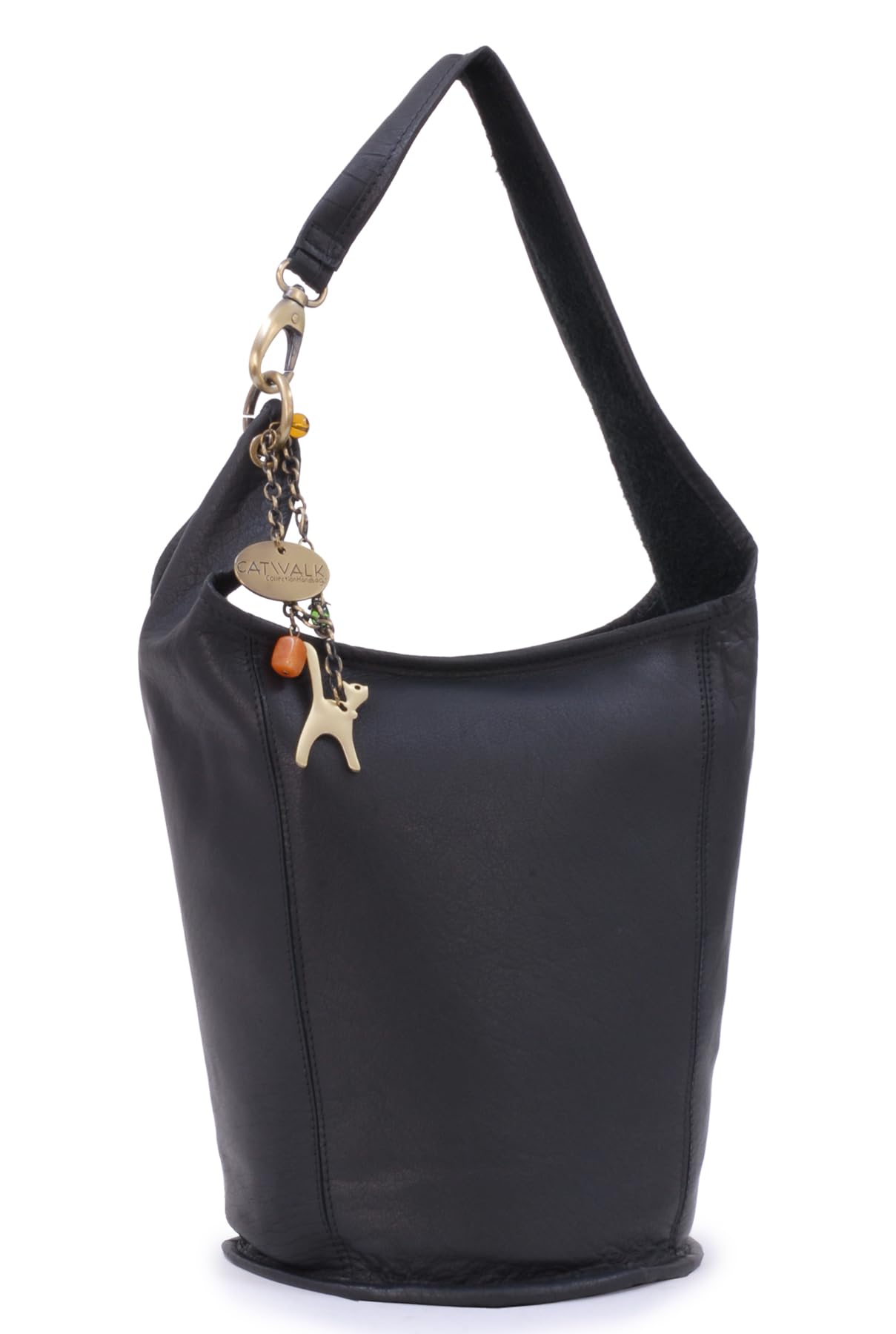 Catwalk Collection Handbags - Damen Leder Schultertasche - Beuteltasche/Handtasche Mittelgroß - Glastonbury