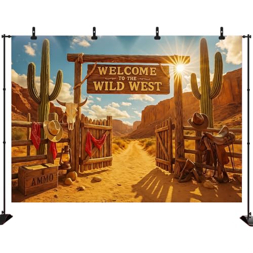 Fondo fotográfico Wild West con cactus 7X5FT miniatura 1