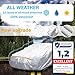 Autsop SUV Car Cover Waterproof All Weather,12-Layer Car Covers for Automobiles Outdoor Heavy Duty Full Exterior Covers for SUV(193-200 Inch)