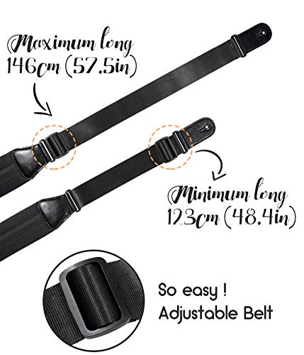 Wepop Guitar Strap Elastic Soft Comfortable Neoprene Leather 3.4In Bass Acoustic Electric Guitar (391) #TOP5