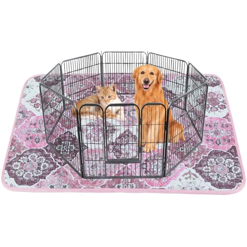 Image of IEUUMLER Washable Pee Pads for Dogs, 1 Pack Reusable Pee Pads for Dogs Non-Slip Grip, Super Absorbent Waterproof Puppy Pads for Potty Training, Playpen, Crate, Whelping Box EU011 Pink, 63x63