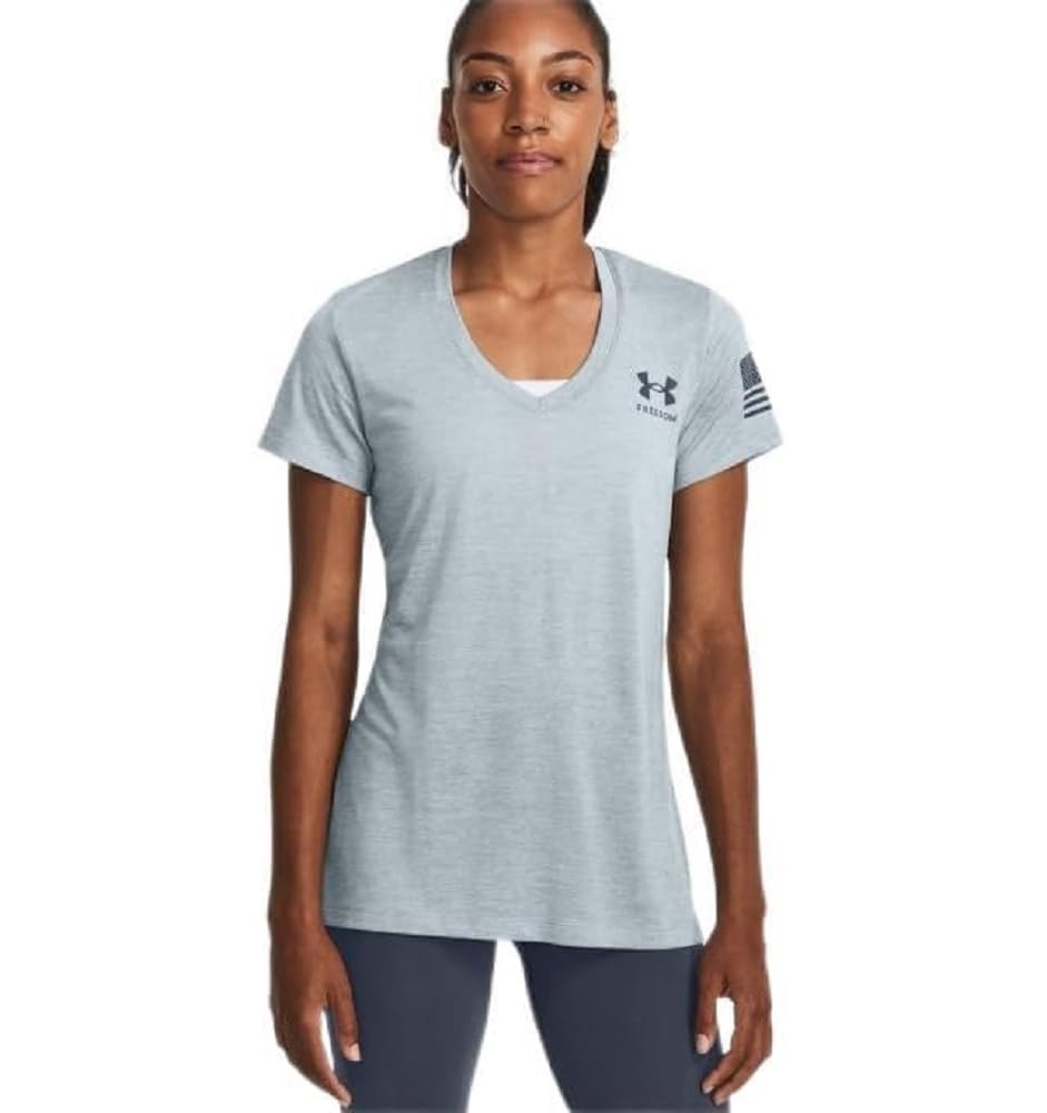 Under Armour Freedom Tech T-Shirt À Manches Courtes et Col en V T-Shirt Femme (Lot de 1)