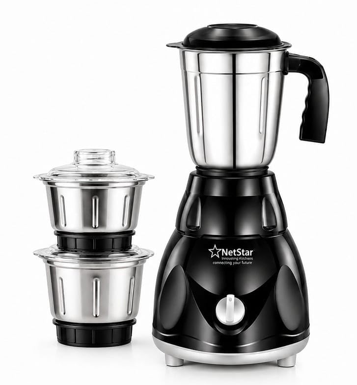 Mixer Grinder for Kitchen with 3 Stainless Steel Jars | 750W Heavy Duty 20000 RPM Motor Mixie for Spices Chutney Smoothies | Rust-Resistant Blade | Overload Protection | 1.5L Large Blending Jar-image-32