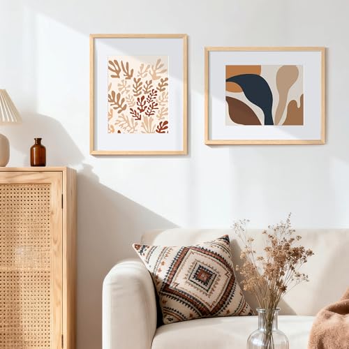 Image of upsimples 16x20 Picture Frame Solid Wooden, Nursery Wall Frames Set of 3 | 100% Natural Solid Wood, Fit 11x14 with Mat and 16 x 20 Posters, For Kids Room, Gallery Wall Decor