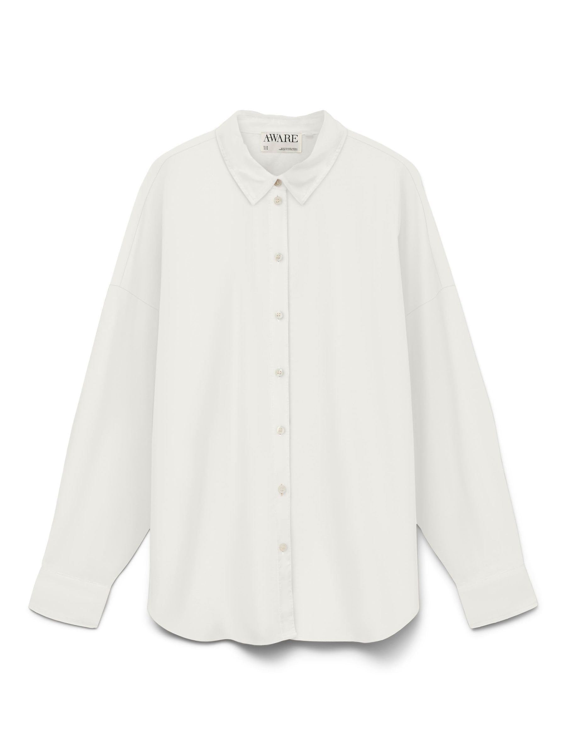 Vero moda aware Vmparis LS Loose Oxford Shirt VMA Noos, Blanco Nieve., XL