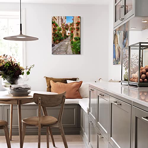 Qtespeii Italian Flowers Town Wall Art Nature Landscape Photography Picture Floral Botanical Canvas Print Paintings Modern Framed Artwork For Home Decoration Wall Decor, 12 X 16 Inches #TOP5