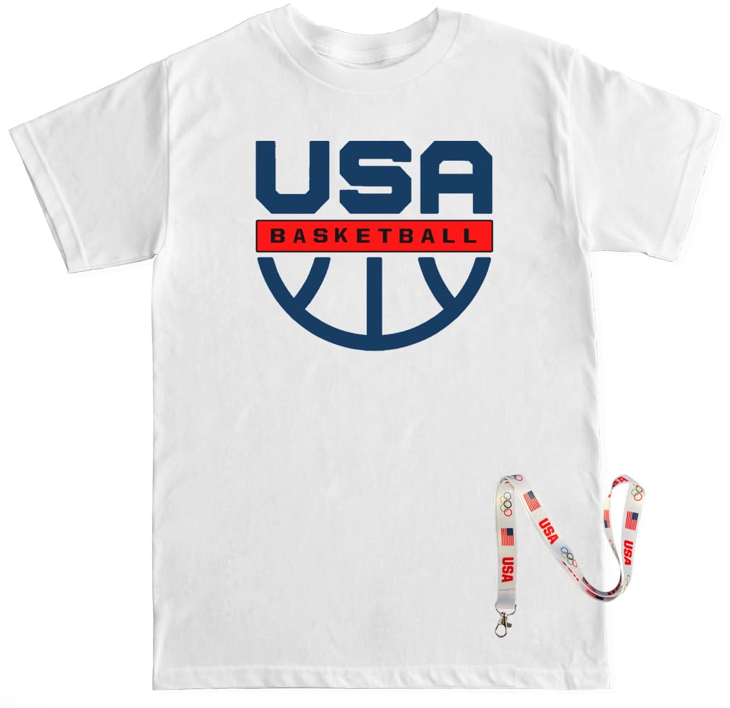 FTD Apparel Men's USA Basketball T Shirt - Small White/USA Basketball V4