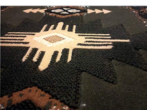 South West Runner Rug 2 Feet X 7 Feet Green Design C318 #TOP2