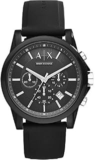 Armani Exchange Men's Chronograph, Silicone Watch, 44mm case size