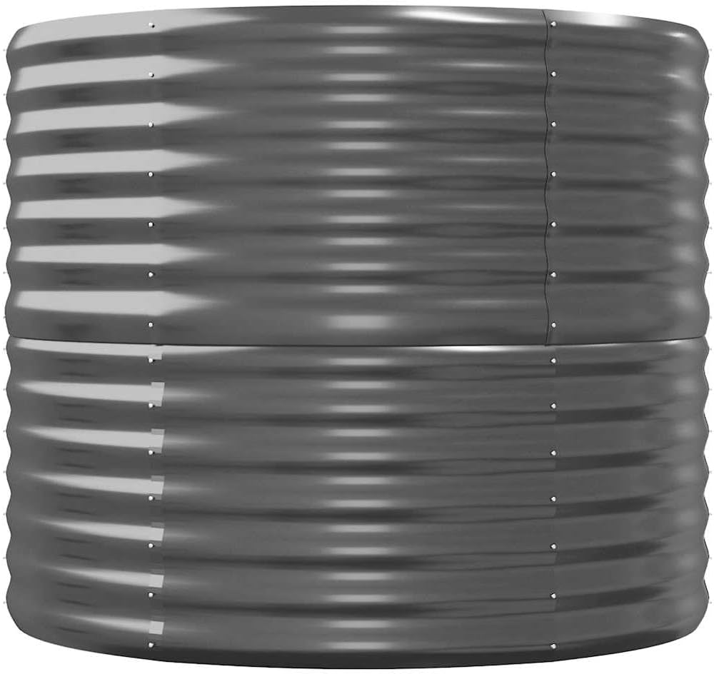 Large Oval Raised Garden Bed 145"x32"x27" Anthracite Powder-Coated Steel Raised Planter Box Outdoor for Patio Balcony Yard Herb Veggie Flower Growing