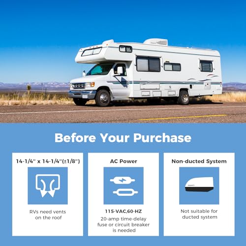 Fogatti A12 Rv Ac Unit 15K Btu Rooftop Non-Ducted Rv Air Conditioner Including Air Distribution Box And White Instacool Series thumb #2