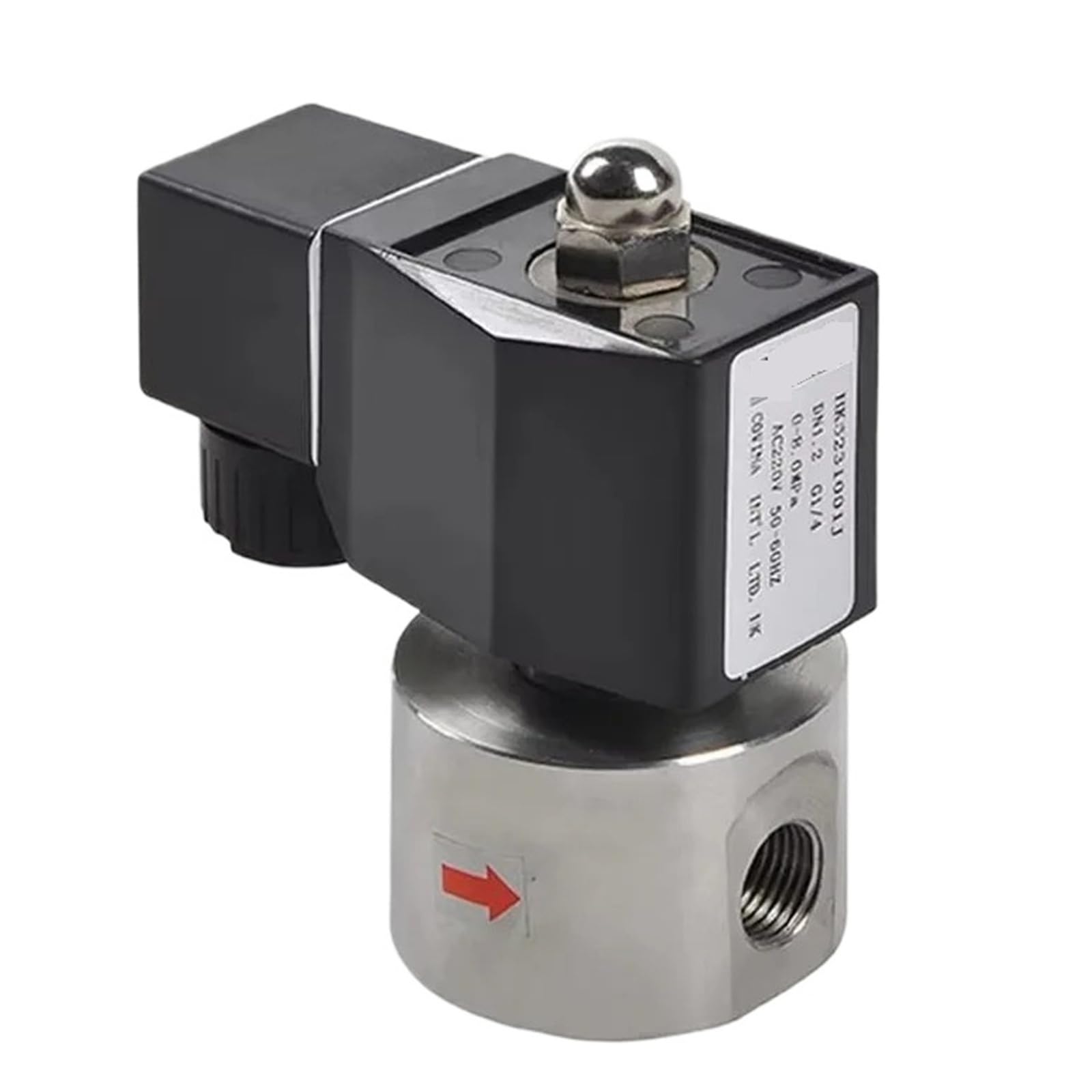 Électrovanne pneumatique 12V haute pression étanche en acier inoxydable 2 voies
