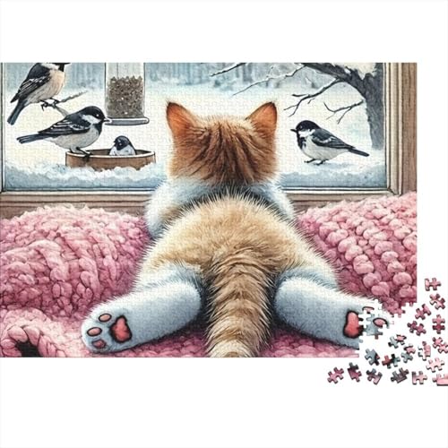 Rompecabezas de gato de 1000 piezas, un juego de mesa desafiante y colorido para adolescentes