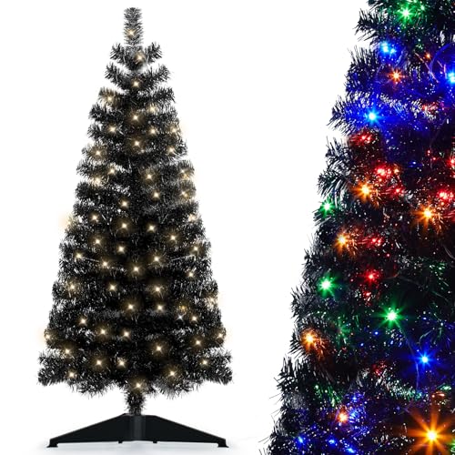 DEWUR Pre-Lit Artificial Christmas Tree, Warm White Lights, Colorful...