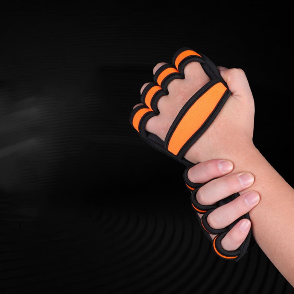 TOYANDONA de Levage de Poids du Garde-Doigt d'exercice Musculation d'entraînement de soulèvement de Poids d'haltérophilie Respirants Néoprène Orange