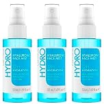 Catrice Hydro Hyaluronic Face Mist, fixing spray, transparent, moisturising, nourishing, natural, for sensitive skin, vegan, oil-free, paraben-free,pack of 3 (3x50ml)