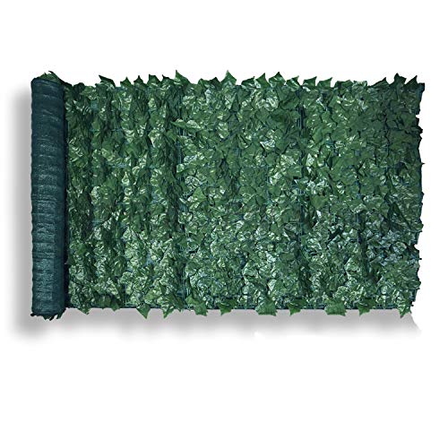 Patio Paradise 6' x 14' Faux Ivy Privacy Fence Screen with Mesh Back-Artificial