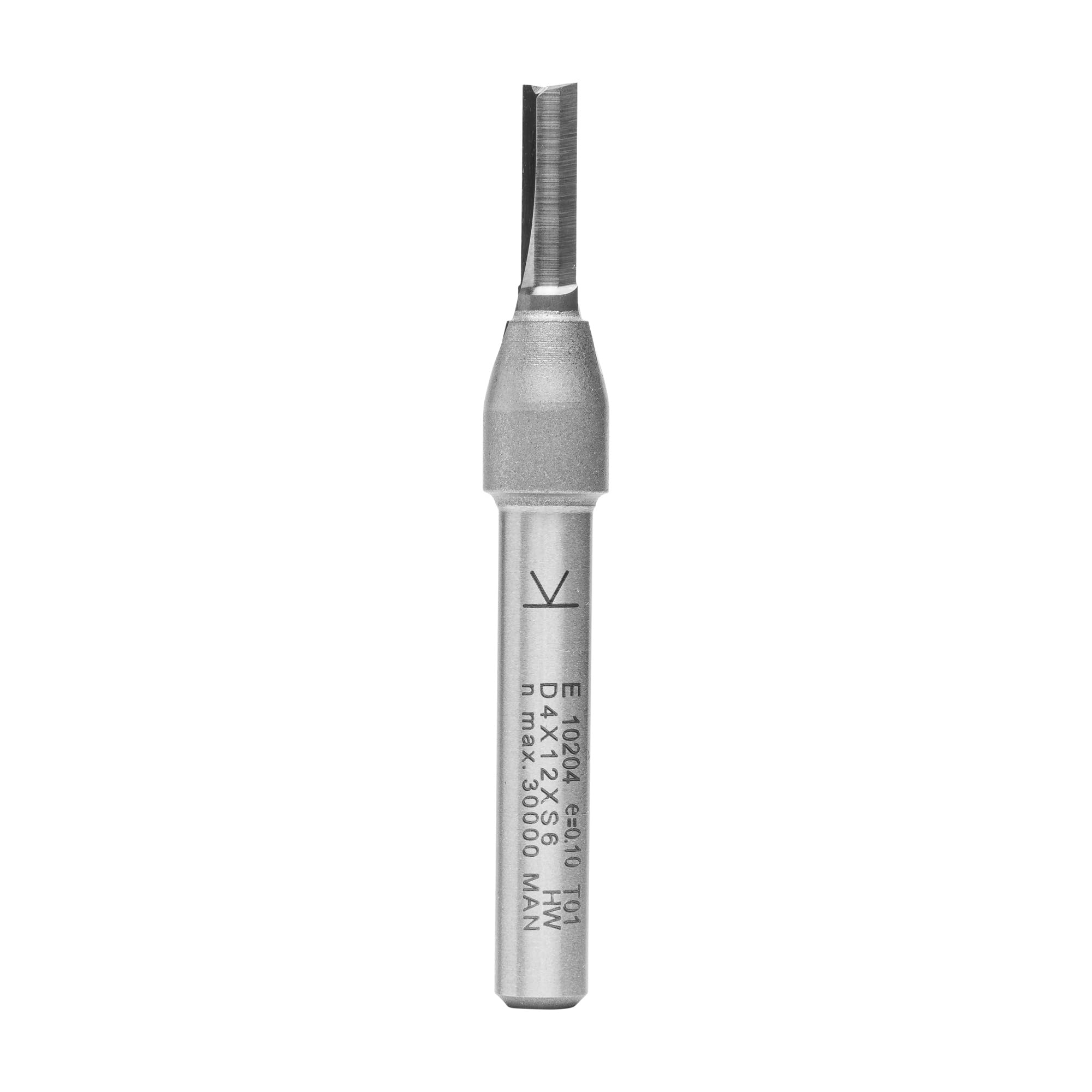 ENT 10204 Fraise à rainurer Carbure, Queue (S) 6 mm, Diamètre (D) 4 mm, NL 12 mm, SL 32 mm, GL 57 mm