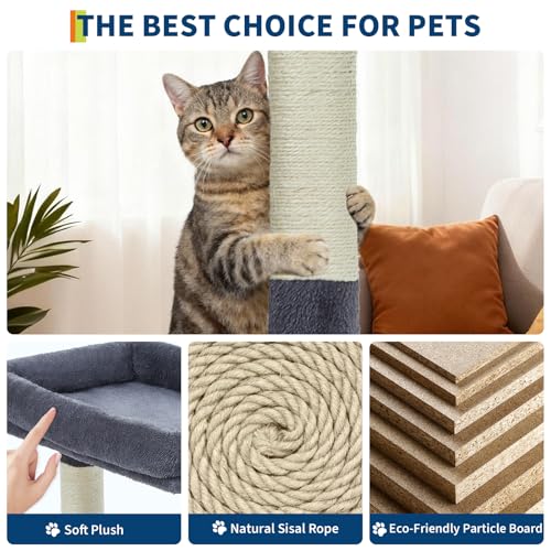 Árbol para gatos grande con rascadores y hamaca miniatura 5