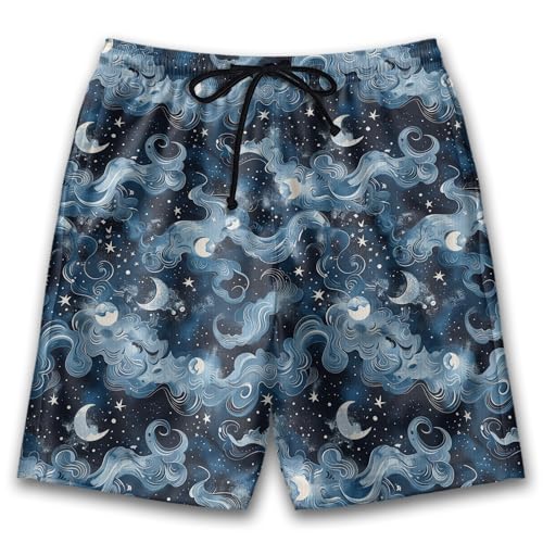 Celestial Mens Swim Trunks - Spirit Hawaiian Mens Shorts Casual - Summer Drawstring Beachwear Shorts PA58