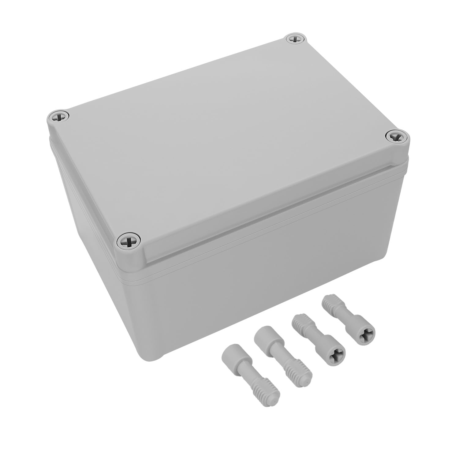 LeMotech IP67 wasserdichte Abzweigdose, ABS-Kunststoff Elektrobox, staubdichtes Gehäuse für Elektronik, Anschlusskästen für DIY-Projekte, Grau, 175 x 125 x 100 mm