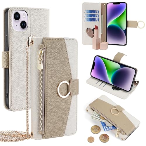 For iPhone 15 Plus �P�[�X �蒠�^ �V�����_�[ For �A�C�t�H��15 �v���X ���z�^ �J�o�[ ���|�� �΂߂��� ���ϋ��t�� ���� ������� �����O�X�g���b�v �W�b�p�[���K���� �J�[�h���[ ���u�� �㎿�Ȏ�G�� �ω���C�� �������U�[ �h