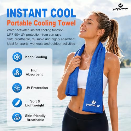 4 Pack Cooling Towels (47"x12"), Ice Cool Neck Towel, Soft Breathable Microfiber for Yoga, Golf, Gym, Running, Camping & Hot Weather - Image 3