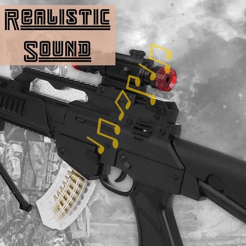 Image of Toyzone Toy Gun | Pretend & Play Gun | Flash Sound | Dynamic Movement | Movable Bullet | Removable Stand & Cassette | Gun for Kids | for 3+ Years (Combat Gun)