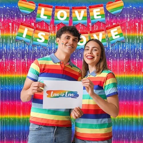 Image of Gradient Colorful Party Streamers Backdrop Decorations - GREATRIL Rainbow Party Backdrop Curtains for VBS /Candyland /Birthday /Neon Glow /Graduation 2026 /Disco /Bachelorette Themed - 1m x 2.5m - Pack of 2