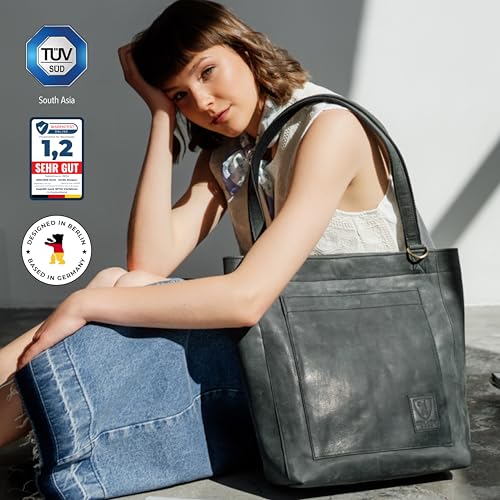 BERLINER BAGS Vintage Genuine Leather Tote Bag Seville, Handbag, Large Shopper for Women3