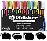 🎨【Einfach zu Bedienen 】 - Riclahor Liquid Chalk Markers sind sehr einfach zu bedienen. Marker schütteln, Spitze einige Sekunden senkrecht in den Marker drücken, Tinte fließt nach unten, Fertig. Es ist für Kinder und Erwachsene geeignet. Sie und Ihr Kind können mit Riclahor erstaunliche Kreidestifte viele Farben kreieren!