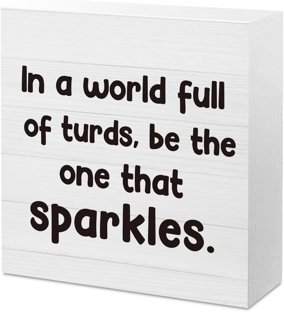 Funny Office Gag Gifts Motivational Office Desk Decor Office Accessories Joke Gifts for Women Men Coworkers Colleagues Friend Wooden Box Sign for Office Cubicle Pantry Table Shelf