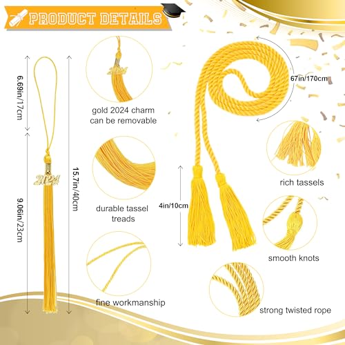 image for HSELOGI Graduation Stole Class of 2024 with Cap Tassel,and Honor Cord 