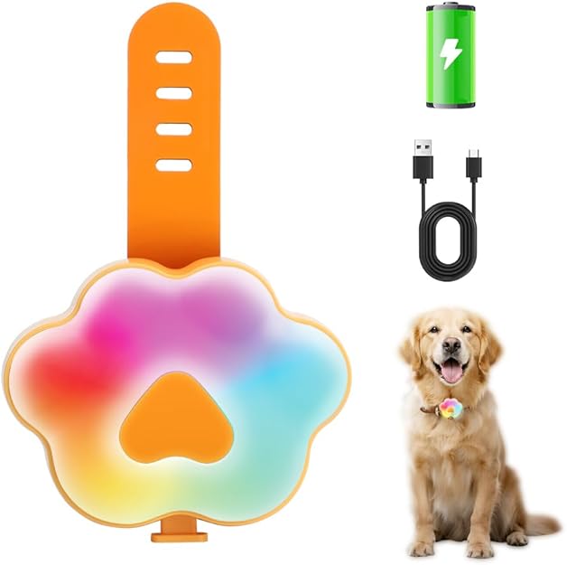 Lekereise Neon Dog Collar Lights - 6 Modes USB-C Rechargeable LED Light For Dog Collars, Waterproof & Soft Silicone Band Safety Dog Light Up Collar, for Night Walking, Running, Camping & Outdoors