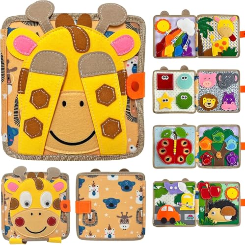 AM ANNA Montessori Busy Book for Toddlers 1-3 Baby Airplane/Road Trip Quiet Book Preschool Learning Activities Develop Fine Motor Skills Educational Sensory Travel Toys for Boys and Girls Gifts