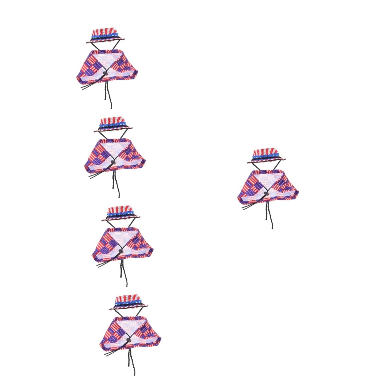 Angoily 5ensembles Chapeaux Et Cloak pour Hamster Costume Adorable avec Éléments du Jour De Indépendance pour Animaux De Compagnie