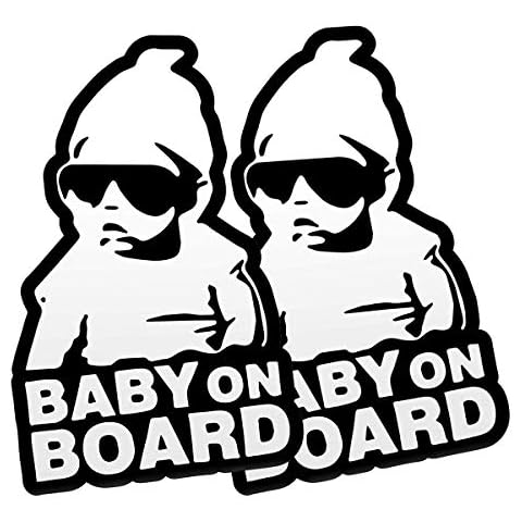 Baby on Board Sticker for Cars (2 PCS) Baby on Board Sign Decal No Need for Suction Cup or Magnets Strong Adhesive/Removable/Reflective/Waterproof Cover