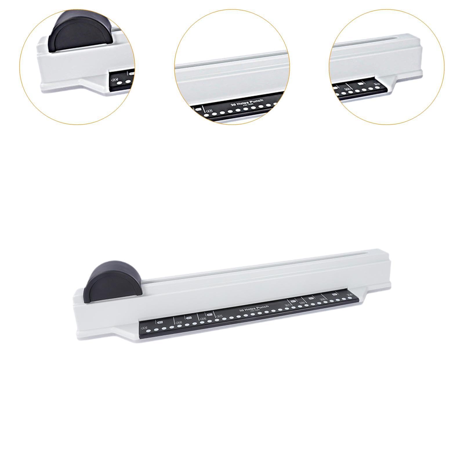 Perforatrice a 30 Fori, 5 Fogli con, Fori /20, Fori A4/30, Perforatrice per Carta, Rilegatrice per Fai Da Te, Artigianato, Casa, Nero