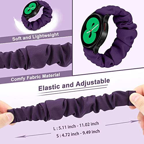 20mm 22mm Watches Width Printed Single Ring Scrunchies Band, Elegant Ladies Elastic Replacement Band, Elastic Band with Quick Release. Suitable for Samsung Galaxy Watch Active 2 44mm 40mm/Galaxy Watch 3 45mm/Galaxy Watch 46mm/Galaxy Watch 5 Pro 45mm/Galaxy Watch 5/Galaxy Watch 4 Classic 42mm 46mm Smart Watch Size L